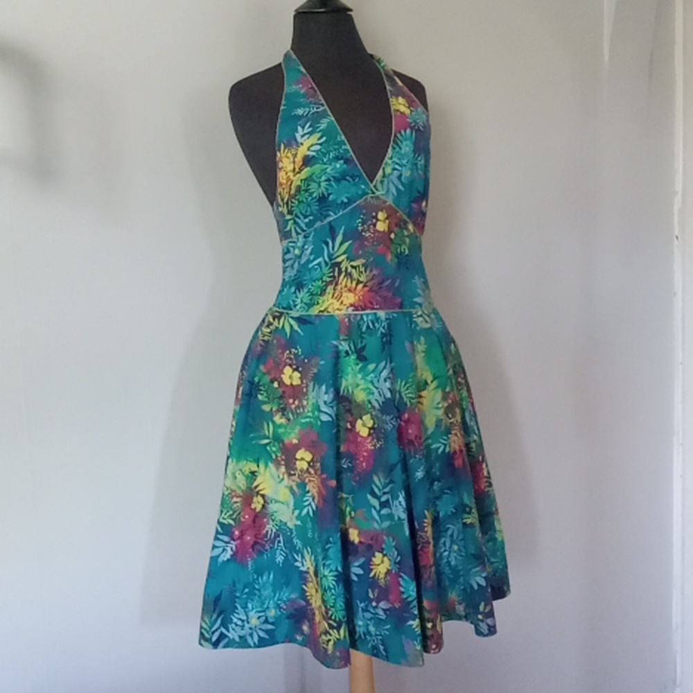 Batik style cotton sundress size small